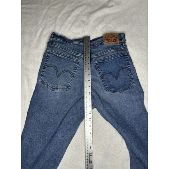 Levi’s Wedgie Straight Jeans Women 29 Medium Blue Wash High Rise Button Fly - Picture 10 of 10